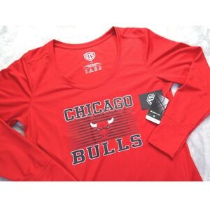 Women's Chicago Bulls NBA Basketball‎ U Neck Performance T Shirt Men's Size L